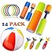Pool Toys Underwater Swimming Diving for Kids Summer，Foam Water Guns 4Pcs, Dive Rings 4Pcs, Torpedo Bandits 4Pcs , 21 Inch Inflatable Beach Ball 1Pcs with Waterproof Bag, 14 Packs，Ages 3 up