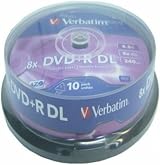 Verbatim DVD+R Double Layer 8.5GB 8x Spindle 10 Pack Data Video Gaming