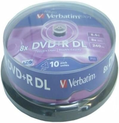Verbatim DVD+R Double Layer 8.5GB 8x Spindle 10 Pack Data Video Gaming