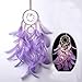 LED Dream Catcher Purple Feather Chandelier Ornaments Handmade Indian Wall Decoration for Wall Decor Hanging Home Decor 20 inch (Purple +Lights)