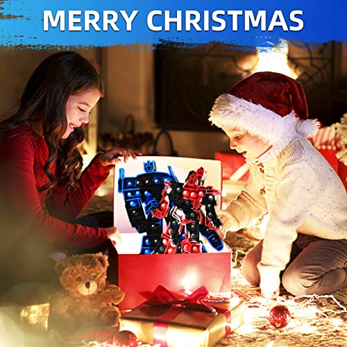 BIEZIAYA 2 Pack Jumbo Push Pop Pop Sensory Fidget Toys Robot Pop Poppers It Stress Reliever Anxiety Pop Pop Game for Birthday School Classroom Rewards for Boys and Kids