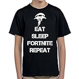 TeeINKS Eat Sleep Fortnite Repeat Black Youth T Shirt (Youth Large)
