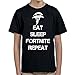 TeeINKS Eat Sleep Fortnite Repeat Black Youth T Shirt (Youth Large)