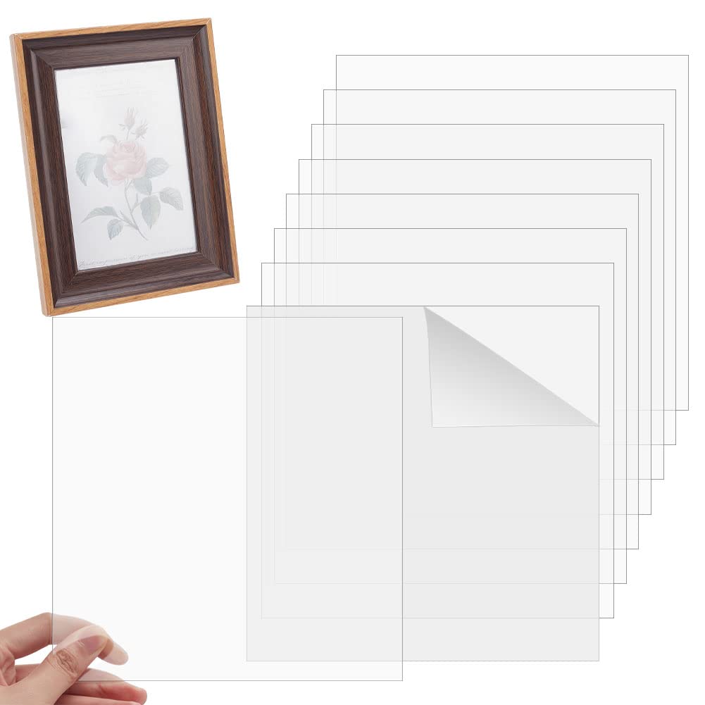 OLYCRAFT 20 Sheets Clear Acrylic Sheet 12.7x17.7cm Panel Rectangle Perspex 0.5mm Thick Transparent Acrylic Board PMMA Silce -proof Plastic Board for Picture Frame DIY Art Craft