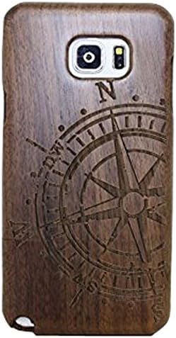 S7 Edge Case,Saler-lee Unique Real Handmade Natural Wood Wooden Hard Bamboo Shockproof Case for Samsung Galaxy S7 Edge Compass