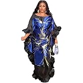 HD Stylish African Inspire Dress for Woman O Sharp Applique Floral Organza Gown