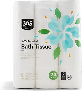 365 by Whole Foods Market, 100% Recycled Bath Tissue, Ultra-Strong, 260 Sheets per Roll, 24 Count