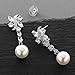 Mariell Luxurious Pearl and Cubic Zirconia Bridal Earrings - Glamorous Wedding & Special Occasion Dangles