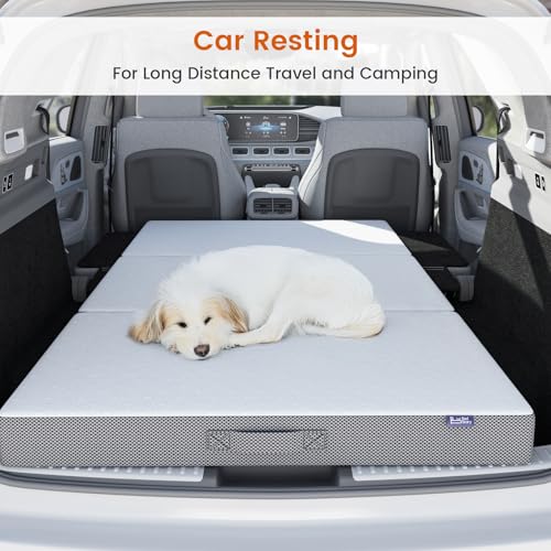 BedStory Foldable Mattress Twin Size, 4 Inch Folding Mattress with Carry Bag, Tri Fold Firm Foam Floor Mattresses with Washable Cover, Single Portable Trifold Mattresses for Sofa, RV, 38" x74"