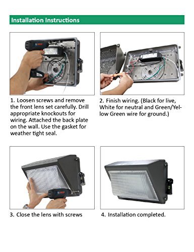 LED Wall Pack 100W, Adjustable Dusk-to-Dawn Photocell, 300-400W HPS/MH Replacement, IP65 Rated Waterproof Outdoor Commercial Lighting Fixture, 5000K 12500lm 10-Year Warranty by Kadision - Thumbnail 5