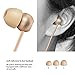 Wired in Ear Earphones HD Bass Stereo Sound Headphones with Microphone, Noise Isolating Handsfree Earbuds Support Cable Control for iPhone iPod iPad Samsung Galaxy Laptop,MP3/MP4 Player,Tablet (Gold)