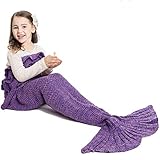 JR.WHITE Mermaid Tail Blanket for Kids, Hand