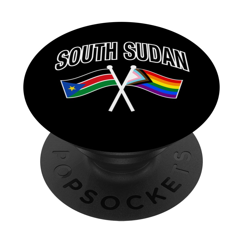 South Sudan & Rainbow Pride Flag Proud South Sudanese PopSockets Swappable PopGrip