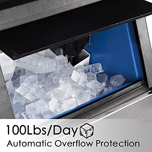 Linsion Commercial Ice Maker Machine 100LBS/24H Freestanding Under