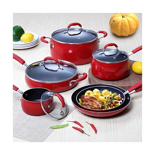 Finnhomy Hard Porcelain Enamel Aluminum Cookware Set MustHaves at Home