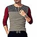 LOGEEYAR Mens Slim Fitted Casual Short Sleeve Button T-Shirts Contrast Color Stitching Tees Tops Z-red
