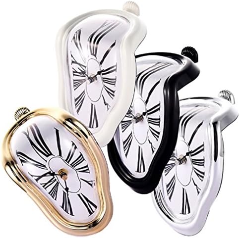 Desk Table Clocks Creative Style Melted Shape Decorative Table Clock (Gold)