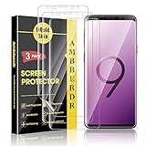 AMBBERDR 3-Pack Screen Protector for Samsung Galaxy S9 Max Coverage Flexible Film [Not Wet Applied]