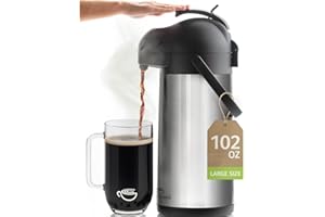 Coffee Carafe with Pump - 102oz / 3L Airpot 12 Hours Large Carafe Hot Cocoa Dispenser for Parties-Hot Water Dispenser, Tea Fl