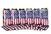 QualityPerfection 6 American Flag in The Wind Neoprene Collapsible 16oz Tall Can Coolers Party Drink Beer coolie Coolies Sleeves (USA Flag Wind, 6)