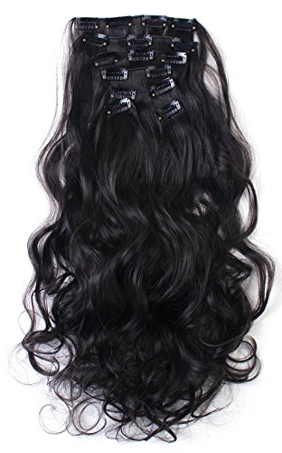 Sarla 20" 7pcs full head wavy clip in hair extensi…