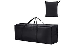 WINMIST GLIMPSE 68" Extra Large Waterproof Outdoor Cushion Storage Bag – Heavy Duty Patio Furniture Cover with Zipper,Handles for Pool Decor,Christmas Tree Storage & Moving (173x76x51cm) (Black)