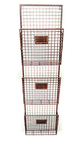3 Pocket Wall File Holder Finish: Copper