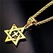 U7 Men's Star of David Necklace & Chain 18K Gold Plated Jewish Jewelry Religious Vintage Enamel Cross Megan Star Pendant