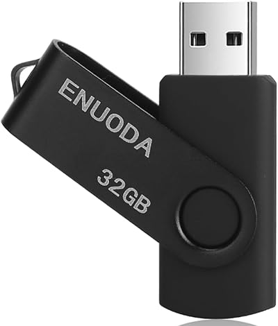 ENUODA 32GB USB 2.0 Memory Stick Swivel Design Black