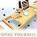 Royal Bathtub Tray Set - Expandable Non-Slip Bamboo Wooden Caddy Bath Holder for Drinks Book Tablet & Phone - Bathroom Hot Tub Accessories Extra Towel and Sponge Perfect Shower Gift (Light Brown)