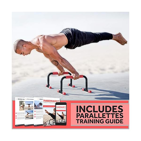 Rubberbanditz Parallette, Parallel Bars & Dip Station | At Home Gym Workout Equipment, L-Sit Bars & Calisthenics Equipment for Home. Perfect for Push Ups, Dips, Handstands & Gymnastics.