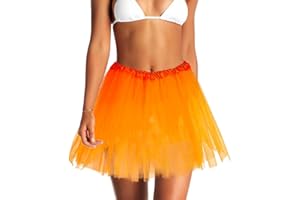 Jewemia Tutus for Women Adult Tutu Tulle Skirts Classic Elastic 3 Layered Tulle Tutu Skirts for Girls andTeens