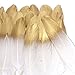 Coceca 55PCS Gold Dipped Natural White Feathers for Various Crafts, Birthday Parties, Wedding and Party Dress-ups