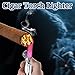 Torch Lighter, Cigar Lighter, Cigar Cutter and Lighter Set - Triple Jet Flame Butane Cigarette Torch Lighter with Cigar Punch Cutter