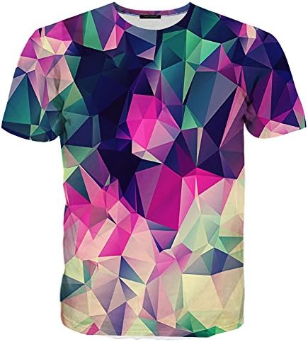 Kayolece Unisex 3D Rainbow Printed Short Sleeve Shirts L