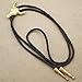 RechicGu Polish Golden Western Texas Longhorn Buffalo Steer Cow Skull Leather Rodeo Bolo Tie Necktie