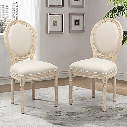 Dining Chairs Farmhouse Fabric Upholstered Dining Room Chairs Accent Kitchen Living Room Chairs