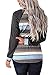 Grace's Secret Women's Long Sleeve T Shirt Casual Striped O Neck Raglan Sleeve Blouse Tops Dark Grey XX-Large