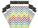 10x13 (100) Rainbow Chevron Designer Poly Mailers Shipping Envelopes Premium Printed Bags
