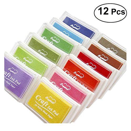 12Pcs Multi - Colored Giant Ink Pads Stamp for DIY Craft Pad Set