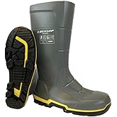 DUNLOP Acifort MetMAX - Metatarsal Guard boots for Men & Women - Safety boots with Steel Toe - Waterproof Work Boots - Chemical and Slip resistant - Dark Grey/Yellow - Size 4-16