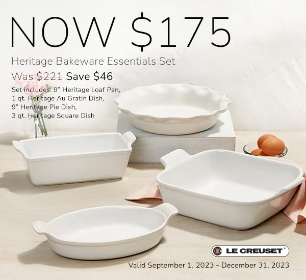 Le Creuset Stoneware 4 PC Heritage Bakeware Set, Oyster