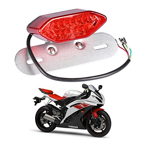 1PCS Universal Flexible Brake Tail Stop Light Led Strip Motorcycle Led Tail Light Turn Signal Brake License Plate Strip Flexible (Silver Red)