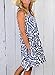ZESICA Women's Summer Sleeveless Damask Print Pocket Loose T-shirt Dress, Blue, X-Large