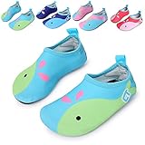 L-RUN Unisex Flexible Aqua Water Shoes Barefoot for Beach Pool Surf Yoga Exercise Light Blue 11-11.5=EU 28-29