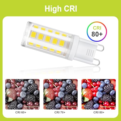 GY G9 LED Bulb, 3.2W (Equivalent to 40W) 520 Lumens Warm White 3000K, G9 LED Bulb 360 Degree Beam Angle, No Dark Corner, Non-Dimmable (10 Unit)