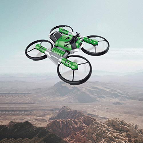 Oksale 2-In-1Motorcycle&Drone with Camera for Beginner and Kids,WiFi FPV Drone RC Helicopter Quadcopter with Auto Hovering,Headless Mode,Remote Control,One Key Take-Off or Landing (Green) - Thumbnail 3