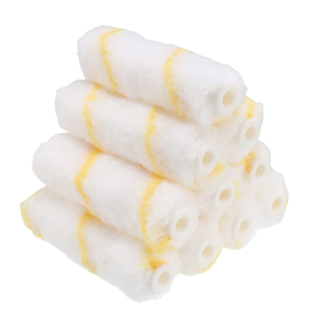 sourcing map 4 Inch Mini Fabric Paint Roller Cover Nap Painting Refill 1/4" Hole Dia 10Pcs