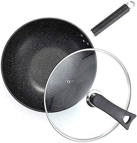 Qjyns フライパンキッチンユニバーサル鍋磁気肉オムレツパンノンスティックパンふた付き掃除が