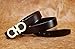 IGOBLIN Men Business Casual H Word With Double Holes Smooth Leather Buckle Belt